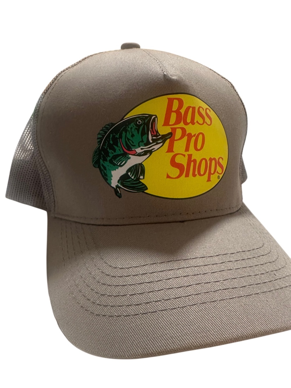 Bass Pro Shops Beige Trucker Cap - Fishing Logo